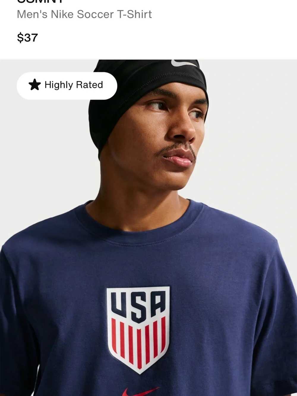 Nike Men’s USA Crest T-Shirt - Navy with Red Accents